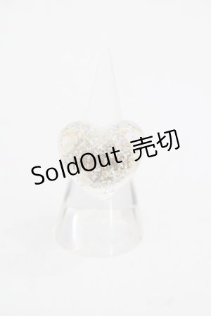 画像: PINK HOUSE / ハートラメモチーフリング  クリア I-25-11-12-101-LO-AC-SA-ZI