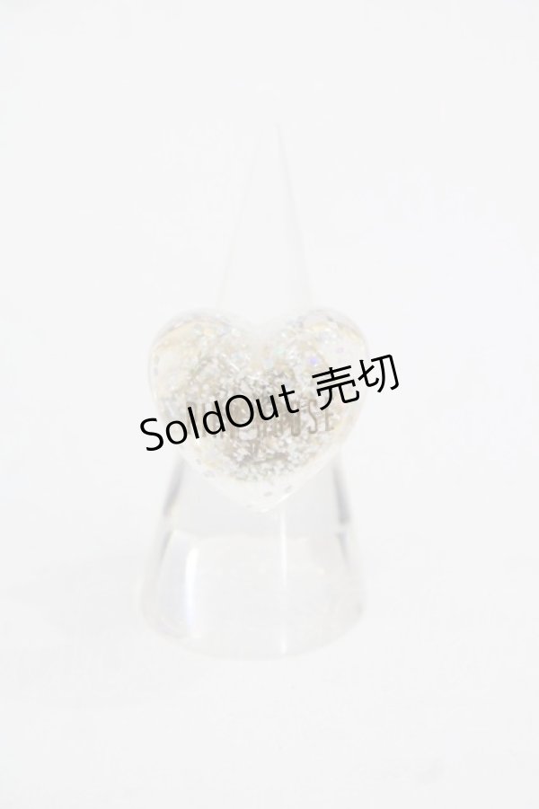 画像1: PINK HOUSE / ハートラメモチーフリング  クリア I-25-11-12-101-LO-AC-SA-ZI (1)