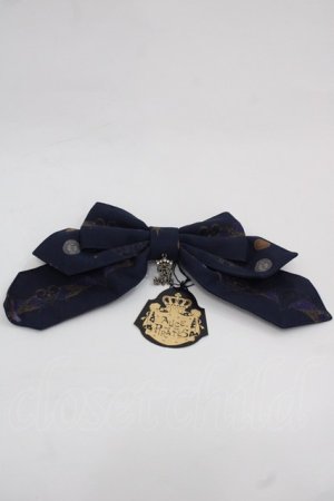 画像: ALICE and the PIRATES / 魔女と悪魔の西洋菓子店〜ソロモンの小さな鍵と秘密のレシピ〜柄リボンクリップ  紺 I-25-11-12-108-PA-AC-SA-ZI