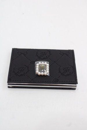 画像: Maison de FLEUR / パールビジューモノグラムカードケース  黒 I-25-11-12-109-LO-ZA-SA-ZI