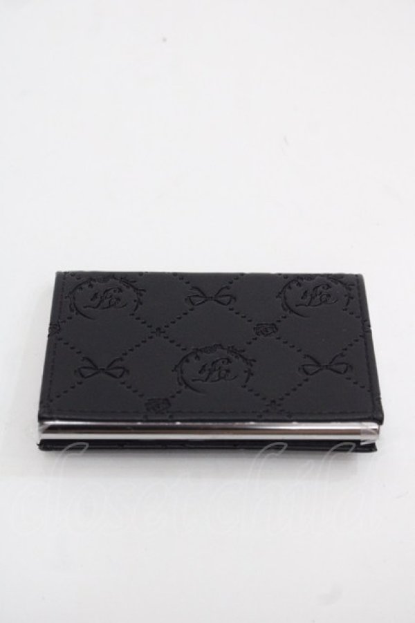 画像2: Maison de FLEUR / パールビジューモノグラムカードケース  黒 I-25-11-12-109-LO-ZA-SA-ZI (2)
