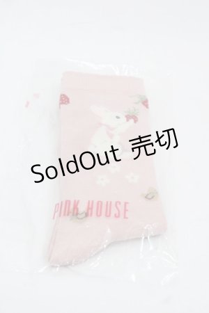画像: PINK HOUSE / スイーツスプリングバニープリントソックス  ピンク I-25-11-12-116-LO-ZA-SA-ZI