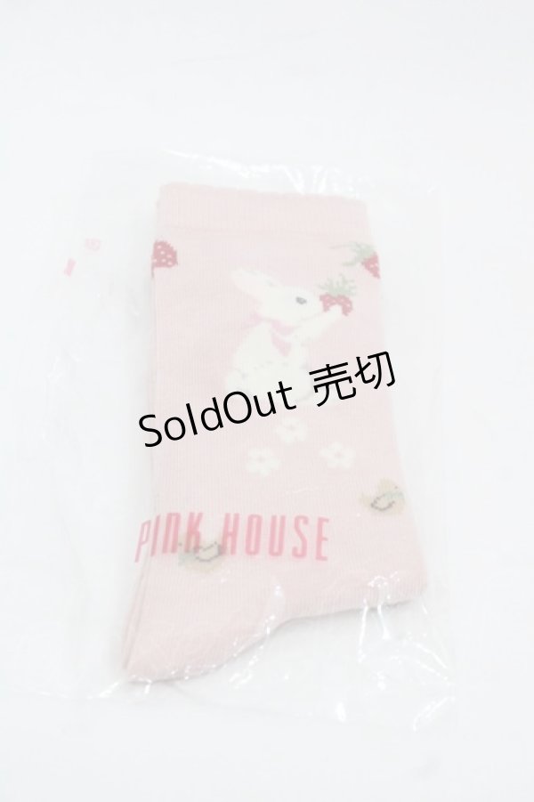 画像1: PINK HOUSE / スイーツスプリングバニープリントソックス  ピンク I-25-11-12-116-LO-ZA-SA-ZI (1)