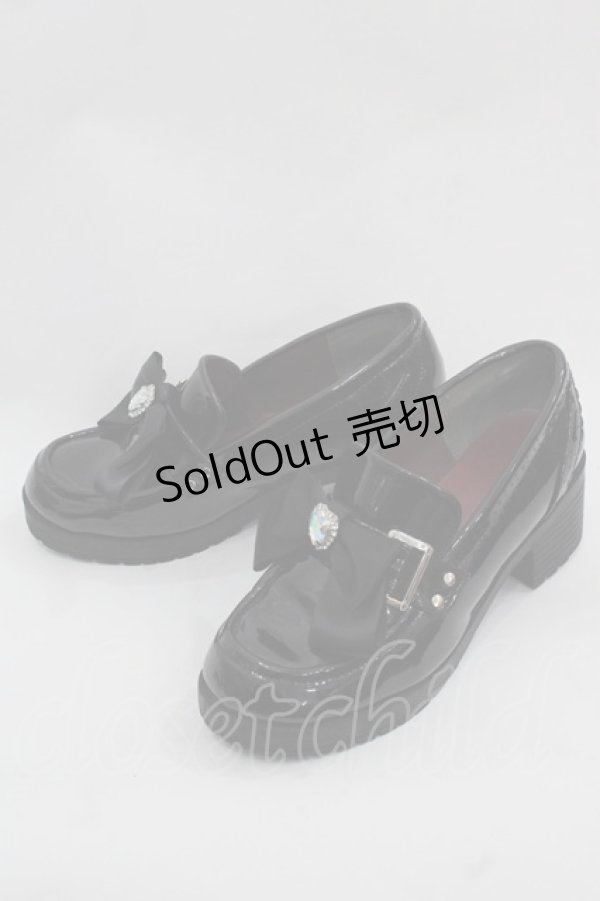 画像3: Amavel / ハートビジュー付きローファーパンプス  ブラック I-25-11-12-118-CA-SH-SA-ZI (3)