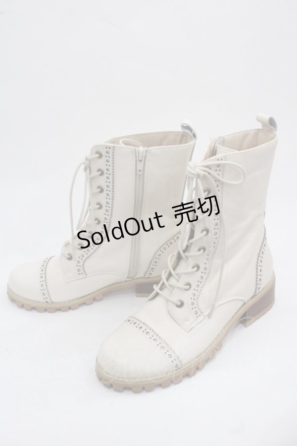 画像3: PINK HOUSE / レースアップレザーブーツ 2(S) アイボリー I-25-11-12-122-LO-SH-SA-ZI (3)