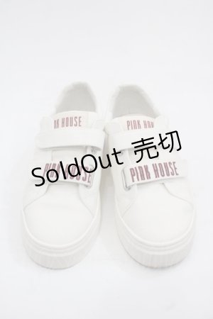 画像: PINK HOUSE / ピンクハウスロゴ刺繍ベルクロスニーカー 2(S) アイボリー I-25-11-12-124-LO-SH-SA-ZI