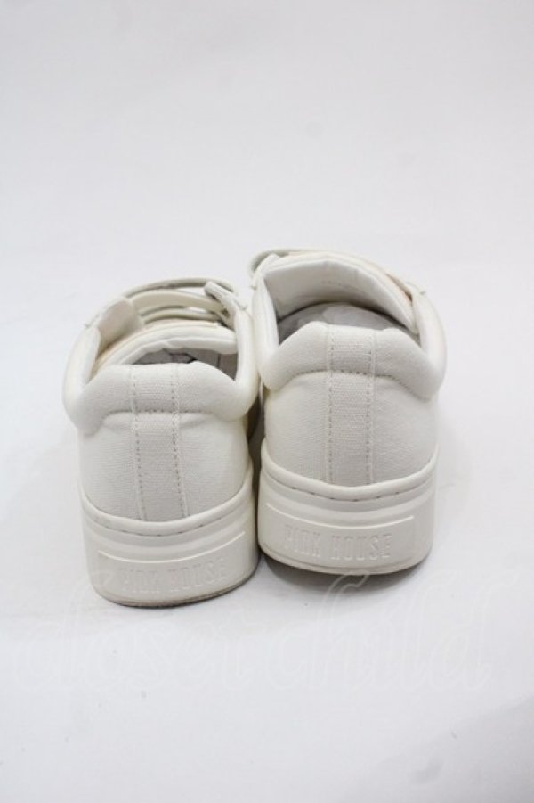 画像2: PINK HOUSE / ピンクハウスロゴ刺繍ベルクロスニーカー 2(S) アイボリー I-25-11-12-124-LO-SH-SA-ZI (2)