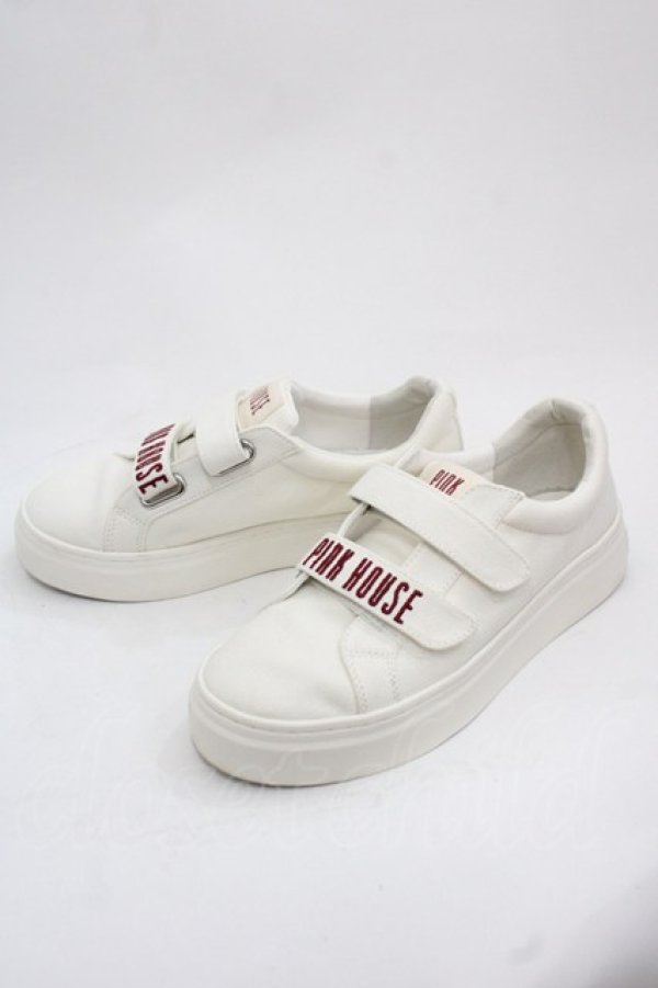 画像3: PINK HOUSE / ピンクハウスロゴ刺繍ベルクロスニーカー 2(S) アイボリー I-25-11-12-124-LO-SH-SA-ZI (3)