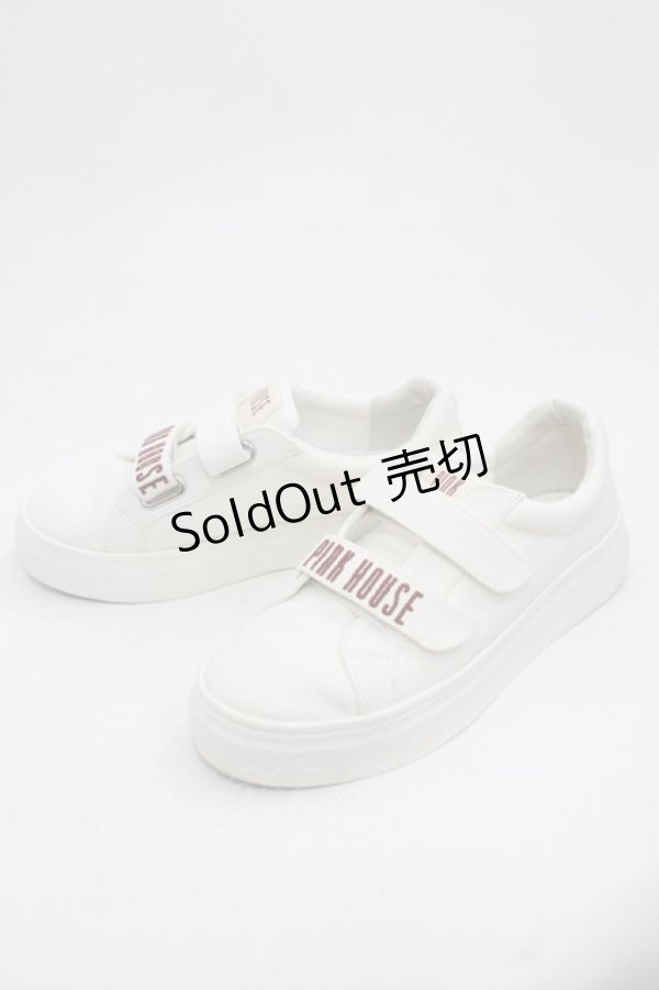画像3: PINK HOUSE / ピンクハウスロゴ刺繍ベルクロスニーカー 2(S) アイボリー I-25-11-12-124-LO-SH-SA-ZI (3)