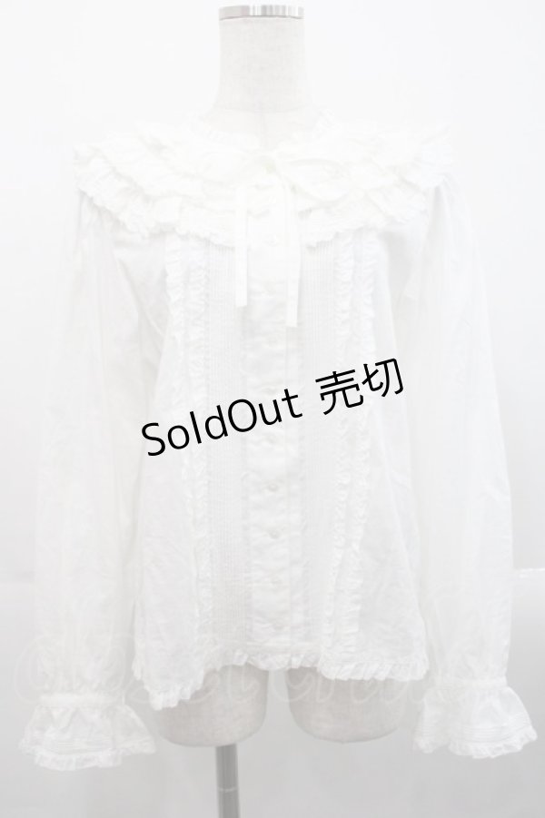 画像1: PINK HOUSE / フリル襟付きローンブラウス  白 I-25-11-12-013-LO-BL-SA-ZI (1)