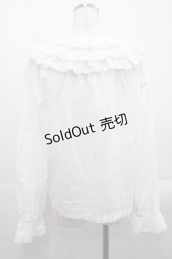 画像2: PINK HOUSE / フリル襟付きローンブラウス  白 I-25-11-12-013-LO-BL-SA-ZI (2)