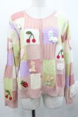 画像1: PINK HOUSE / スイーツスプリングバニーパッチワークニットカーディガン  ピンク I-25-11-12-014-LO-TO-SA-ZI (1)