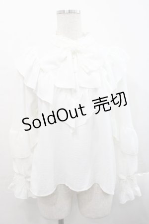 画像: melume / makiコラボ梨地ブラウス L 淡白 I-25-11-12-004-LO-BL-SA-ZI