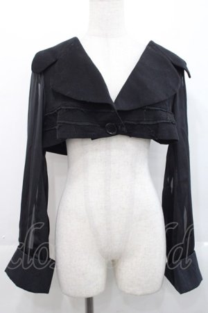 画像: alice auaa / ストライプシフォンショートジャケット 3 黒 I-25-11-12-025-AA-JA-SA-ZI