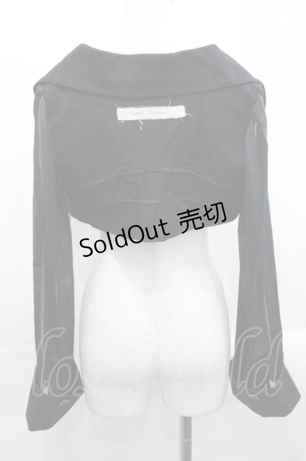 画像2: alice auaa / ストライプシフォンショートジャケット 3 黒 I-25-11-12-025-AA-JA-SA-ZI (2)