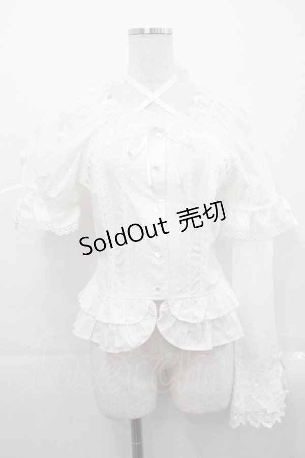 画像1: BABY,THE STARS SHINE BRIGHT / 姫袖後ろシャーリングブラウス  白 I-25-11-14-001-BA-BL-SA-ZI (1)