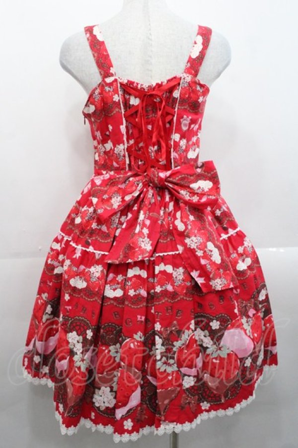 画像2: BABY,THE STARS SHINE BRIGHT / Creamy Berry Fairy Dream柄ジャンパースカートI  エンジ I-25-11-14-028-BA-OP-SA-ZI (2)