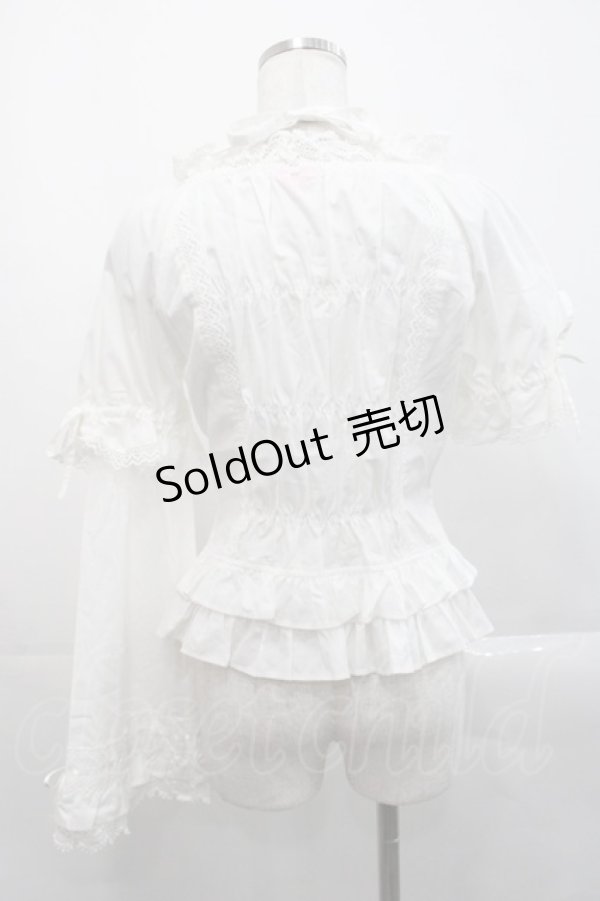 画像2: BABY,THE STARS SHINE BRIGHT / 姫袖後ろシャーリングブラウス  白 I-25-11-14-001-BA-BL-SA-ZI (2)
