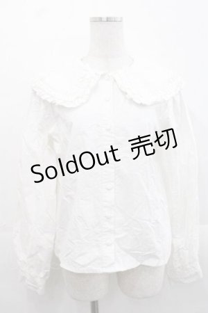 画像: merry jenny / フリルカラーパフスリーブブラウス  ホワイト I-25-11-15-001-LO-BL-SA-ZI