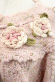 画像4: PINK HOUSE / バラモチーフ付きヨークニットカーディガン  ピンク I-25-11-15-029-LO-OP-SA-ZI (4)