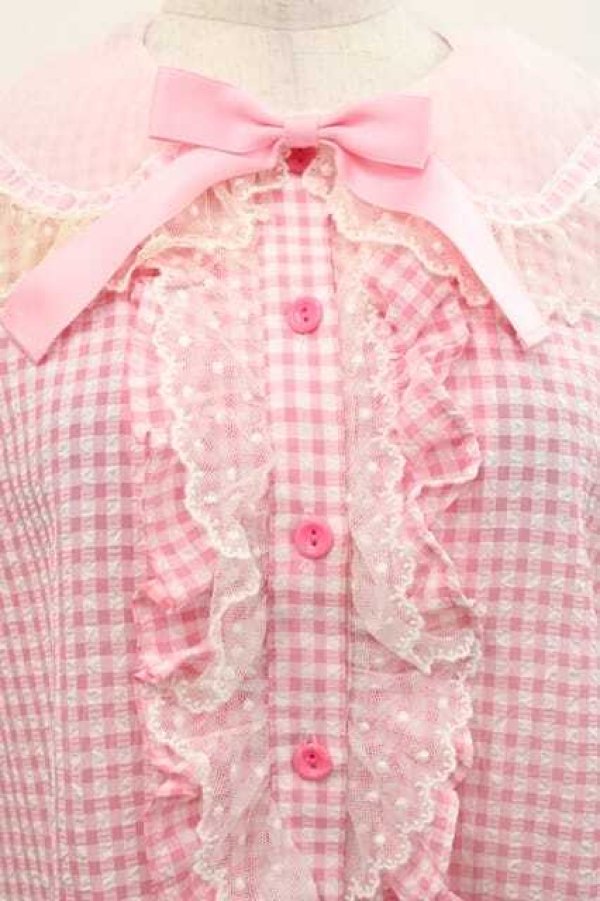 画像4: Angelic Pretty / ギンガムはしごレースブラウス  ピンクチェック I-25-11-15-003-AP-BL-SA-ZI (4)