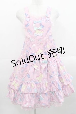 画像: Angelic Pretty / Jelly Candy Toysハートサロペット  ピンク I-25-11-15-035-AP-OP-SA-ZI
