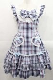 画像1: Angelic Pretty / Cute Heartジャンパースカート(タータン)  ブルーチェック I-25-11-15-038-AP-OP-SA-ZI (1)