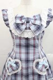 画像3: Angelic Pretty / Cute Heartジャンパースカート(タータン)  ブルーチェック I-25-11-15-038-AP-OP-SA-ZI (3)
