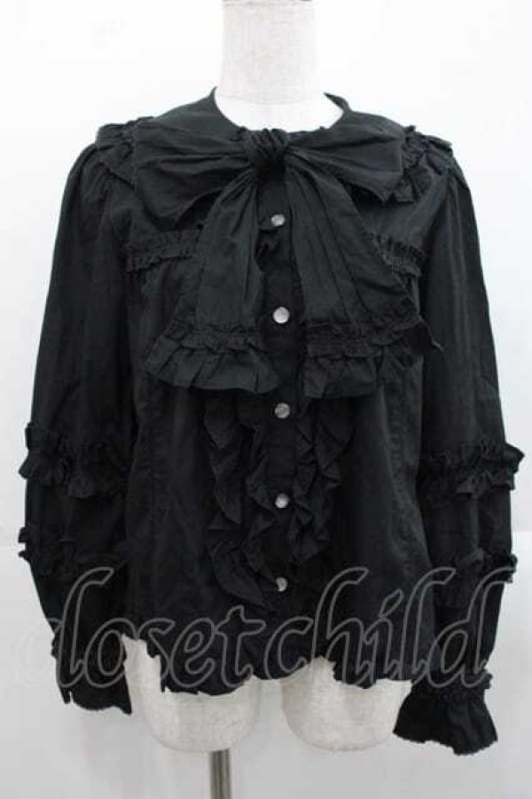 画像1: Angelic Pretty / Charming Frillブラウス(無地)  黒 I-25-11-15-005-AP-BL-SA-ZI (1)