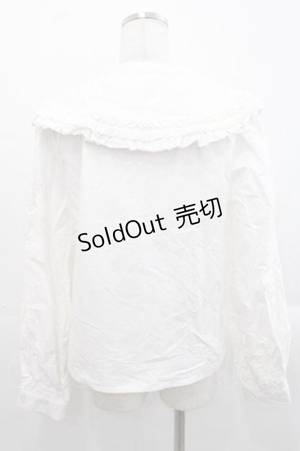 画像2: merry jenny / フリルカラーパフスリーブブラウス  ホワイト I-25-11-15-001-LO-BL-SA-ZI (2)