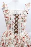 画像3: Innocent World / 薔薇と苺のクロスリボンジャンパースカート L 生成×生成 I-25-11-15-047-IW-OP-SA-ZI (3)