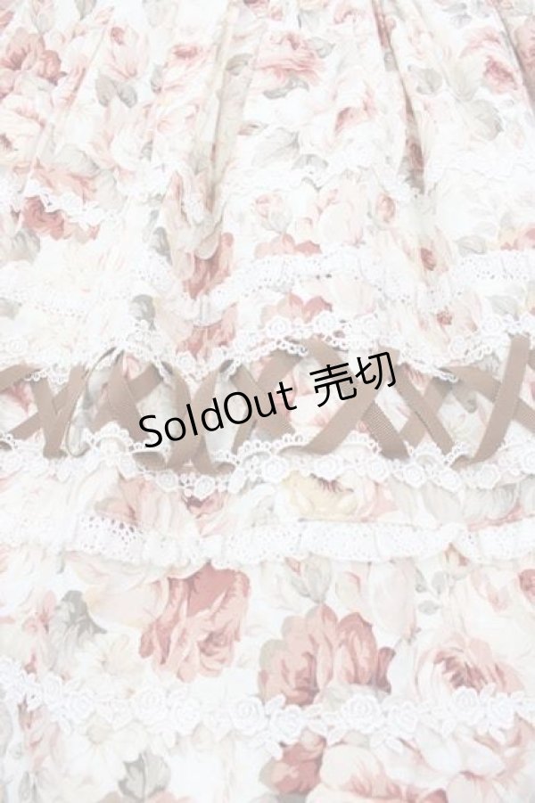 画像5: Innocent World / 薔薇と苺のクロスリボンジャンパースカート L 生成×生成 I-25-11-15-047-IW-OP-SA-ZI (5)