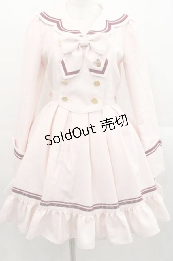 画像1: funny fairy / シャンティーセーラーワンピース  ピンク I-25-11-15-048-LO-OP-SA-ZI (1)