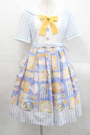 画像: MISS POINT（海外ロリータブランド） / レモン&コスモスワンピース  青Ｘ白 I-25-11-15-050-LO-OP-SA-ZI