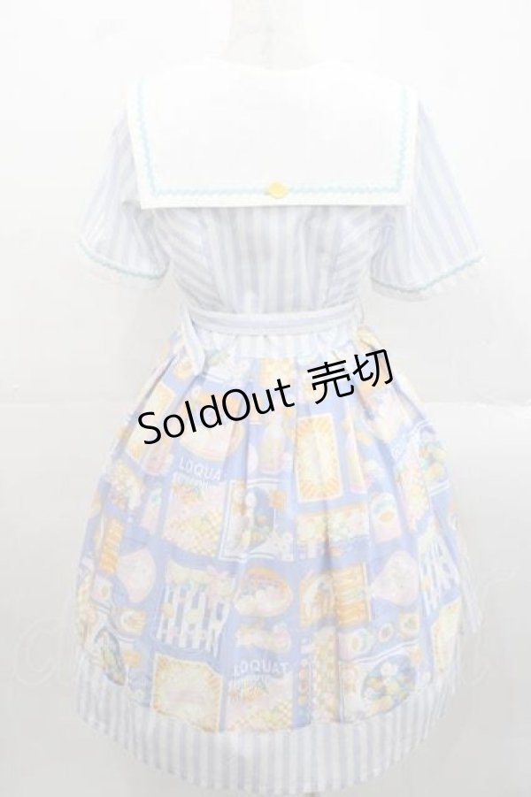 画像2: MISS POINT（海外ロリータブランド） / レモン&コスモスワンピース  青Ｘ白 I-25-11-15-050-LO-OP-SA-ZI (2)