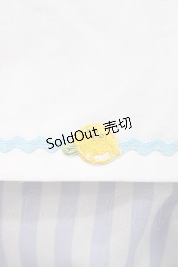 画像4: MISS POINT（海外ロリータブランド） / レモン&コスモスワンピース  青Ｘ白 I-25-11-15-050-LO-OP-SA-ZI (4)