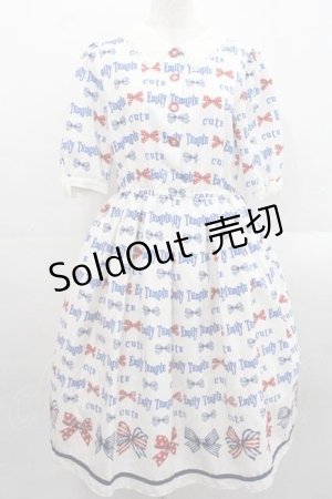 画像: Emily Temple cute / トリプルRIBBONワンピース  白ｘ青ｘ赤 I-25-11-15-051-ET-OP-SA-ZI