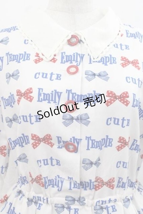 画像4: Emily Temple cute / トリプルRIBBONワンピース  白ｘ青ｘ赤 I-25-11-15-051-ET-OP-SA-ZI (4)