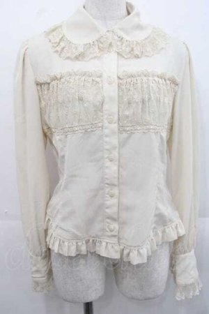 画像: Innocent World / フロントギャザーレースブラウス  生成り I-25-11-15-006-IW-BL-SA-ZI