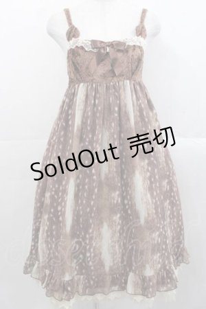 画像: Emily Temple cute / Fawn Furジャンパースカート  ブラウン I-25-11-15-054-ET-OP-SA-ZI