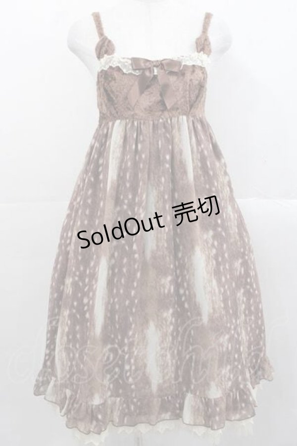 画像1: Emily Temple cute / Fawn Furジャンパースカート  ブラウン I-25-11-15-054-ET-OP-SA-ZI (1)