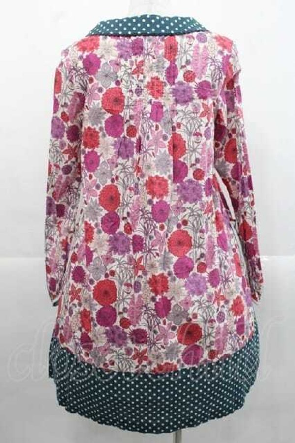 Jane Marple / リバティプリントワンピース M ピンク I-25-11-15-057