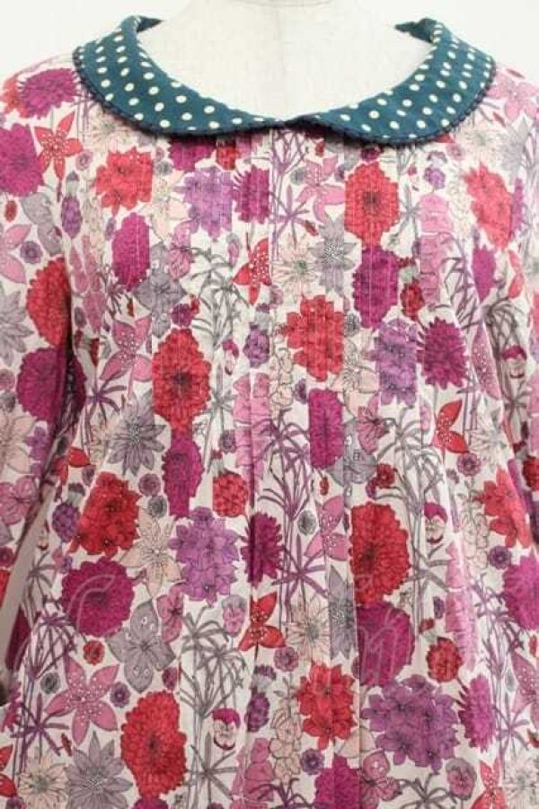 画像3: Jane Marple / リバティプリントワンピース M ピンク I-25-11-15-057-JM-OP-SA-ZI (3)