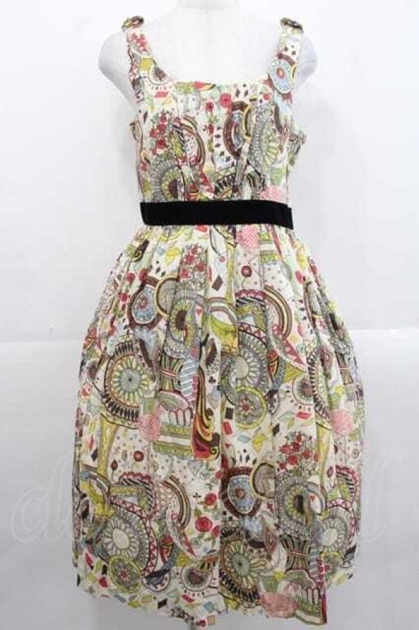 画像1: Jane Marple / ワンダーランドジャンパースカート M ベージュ I-25-11-15-058-JM-OP-SA-ZI (1)