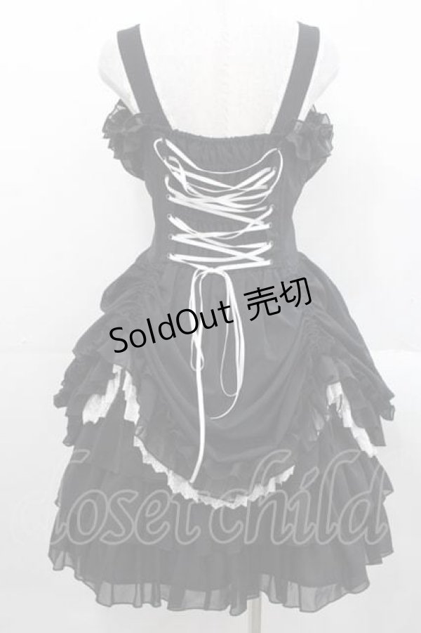 画像2: ATELIER PIERROT / Eternal Waltzジャンパースカート  黒Ｘ白 I-25-11-15-063-EL-OP-SA-ZI (2)