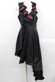 画像1: h.naoto Blood / クロス刺繍変形ロングベスト  黒ｘ赤 I-25-11-15-065-HN-TO-SA-ZI (1)