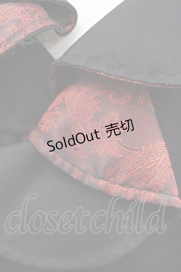 画像3: h.naoto Blood / クロス刺繍変形ロングベスト  黒ｘ赤 I-25-11-15-065-HN-TO-SA-ZI (3)