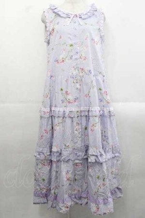 画像: PINK HOUSE / スイートピープリントノースリーブワンピース  ラベンダー I-25-11-15-067-LO-OP-SA-ZI