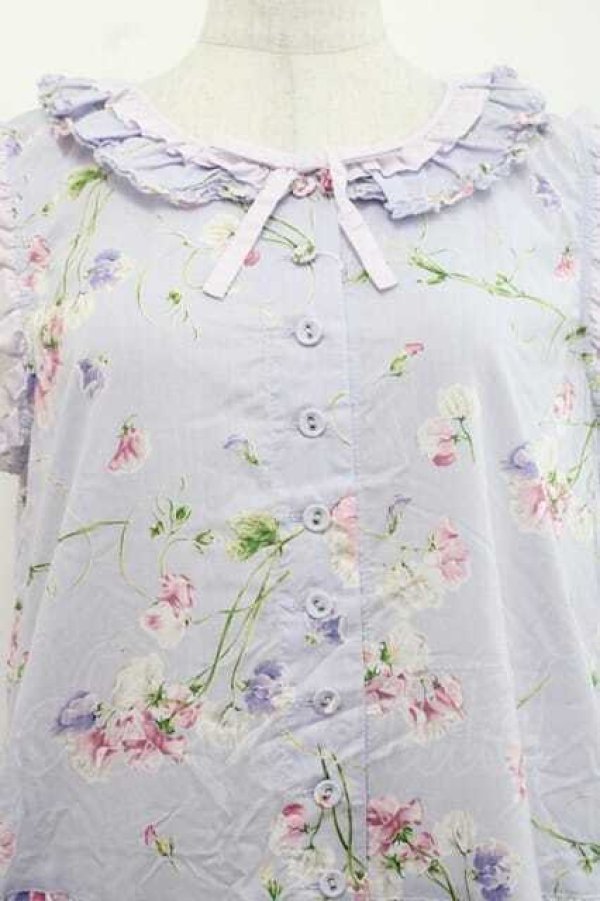 PINK HOUSE / スイートピープリントノースリーブワンピース ラベンダー