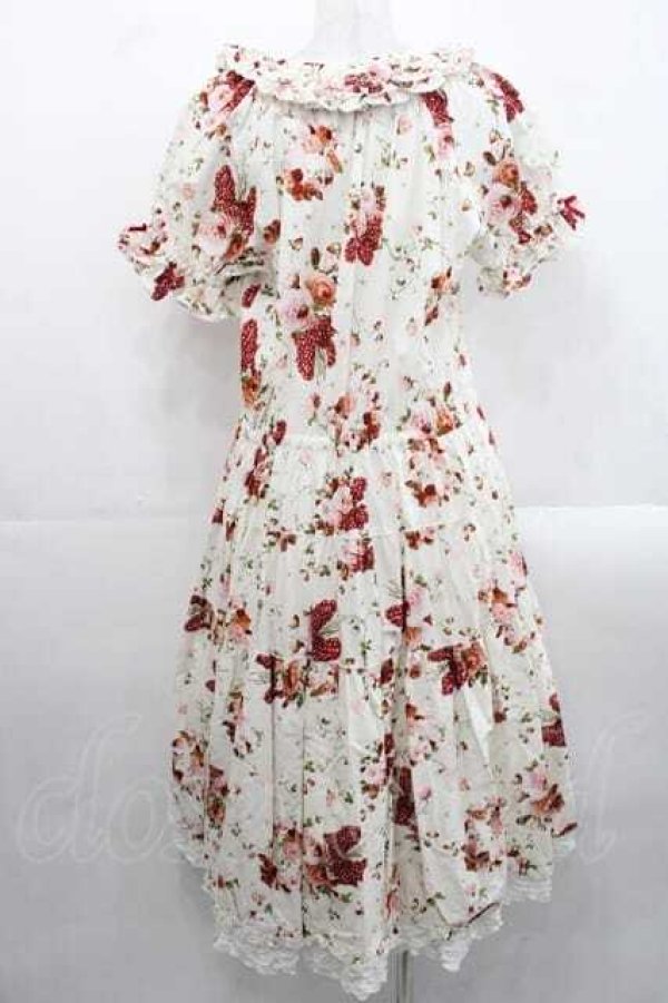 PINK HOUSE / リボンブーケプリントミディワンピース アイボリー I-25